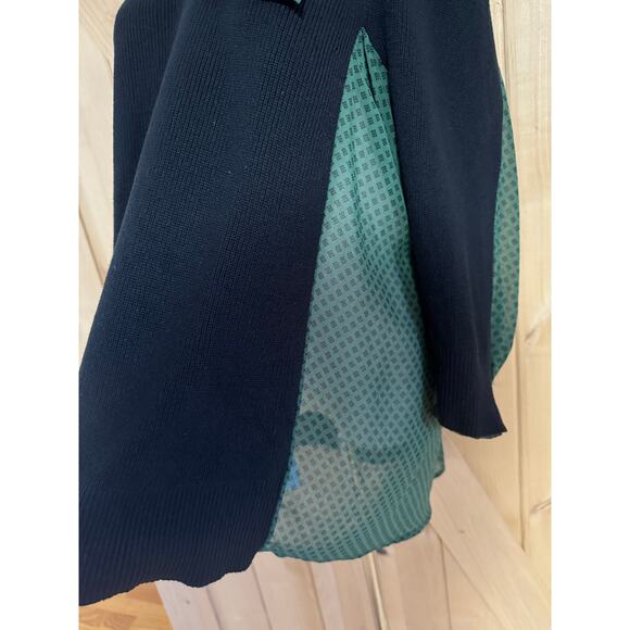 Cabi | Get Together Sweater, Black with Sheer Green Pattern Back | Size M - Picture 7 of 14